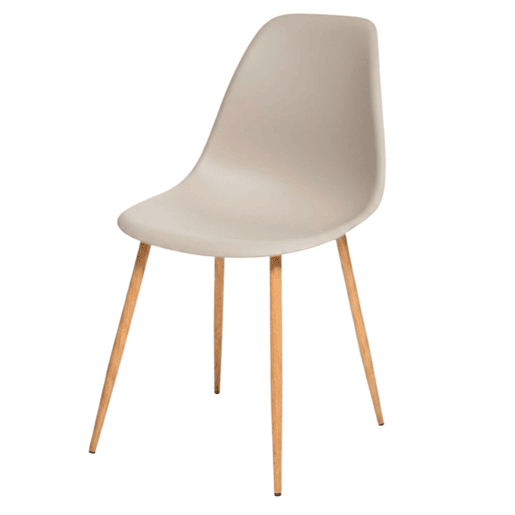 Conjunto de 4 cadeiras Taho para sala de jantar, sala de estar e cozinha, cor bege, pés de metal, 46x84x51 cm Conjunto de 4 cadeiras Taho para sala de jantar, sala de estar e cozinha, cor bege, pés de metal, 46x84x51 cm