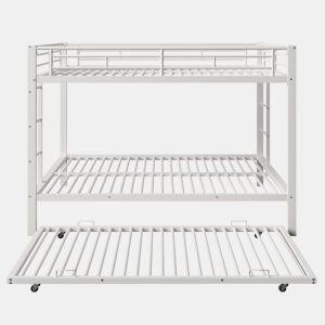 Beliche 140x200 cm - Estrutura em ferro, cama com cama extraível, grade alta, branco