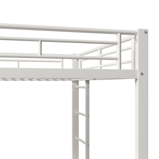 Beliche 140x200 cm - Estrutura em ferro, cama com cama extraível, grade alta, branco