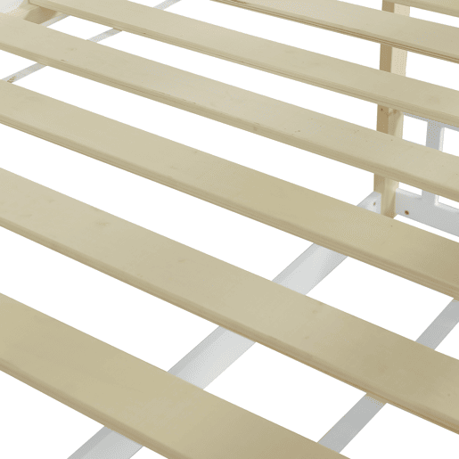 Beliche infantil 90x200 cm - com janelas, escorregador, escada angular e grades de segurança - Branco+Natural
