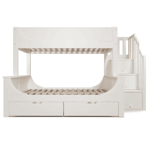Beliche 90x200cm & 140x200cm - Design elegante com escadas, proteção contra quedas, branco