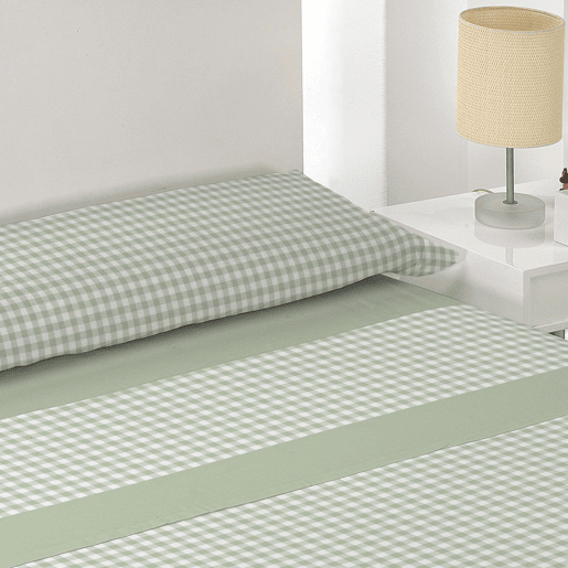 Jogo de Lençóis de 105 cm Cael Verde em Microfibra Respirável Donegal Collections