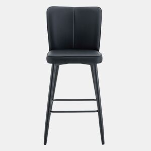 Bancos de bar 101 cm - PU ergonómicos com encosto - preto