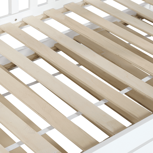 Beliche com cama extra 90x200190 cm - com proteção, escorregador, prateleiras, escada reta de 4 degraus - Branco