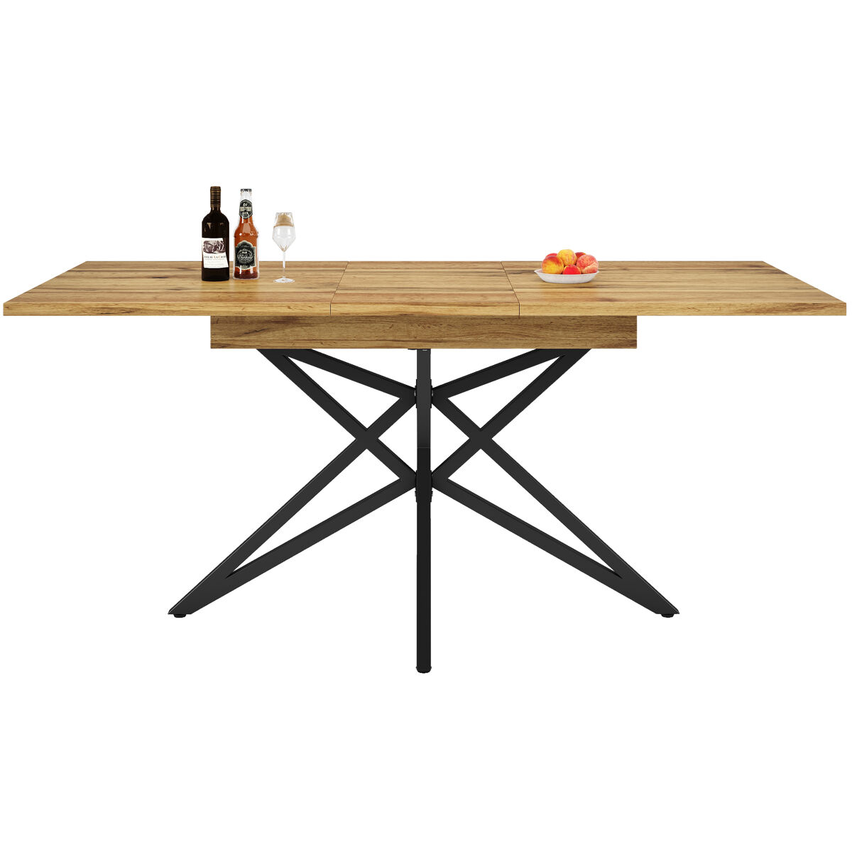 Conjunto de mesas y sillas de comedor 160x80 Nogal