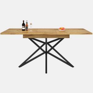 Conjunto de sala de jantar 120160×68 cm - Mesa extensível com 4 cadeiras de veludo cinza escuro - Nogueira