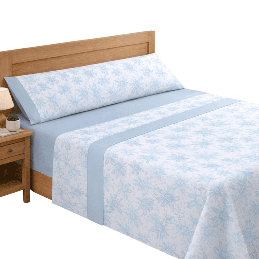 Jogo de Lençóis 80cm 144 Fios Melissa Blue (3 Peças) Donegal Collections