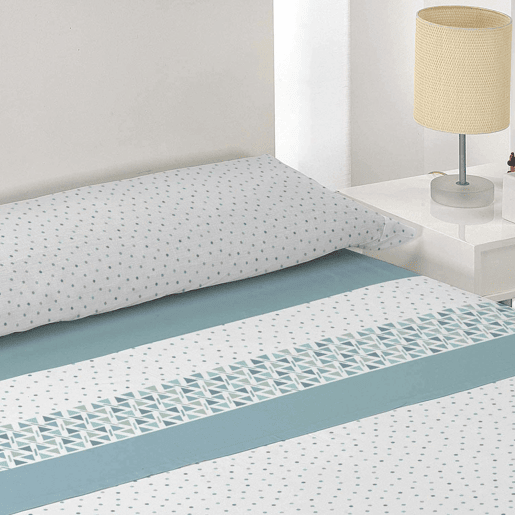 Jogo de Lençóis de 105 cm Beny Aqua em Microfibra Respirável Donegal Collections