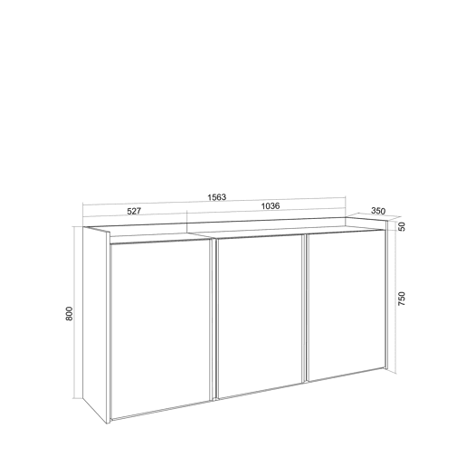 Aparador sala de jantar, Sala, Cozinha, Entrada, TV, 156x35x80cm, 3 Portas, LED, Estilo moderno, Branco e Carvalho soft Aparador sala de jantar, Sala, Cozinha, Entrada, TV, 156x35x80cm, 3 Portas, LED, Estilo moderno, Branco e Carvalho soft