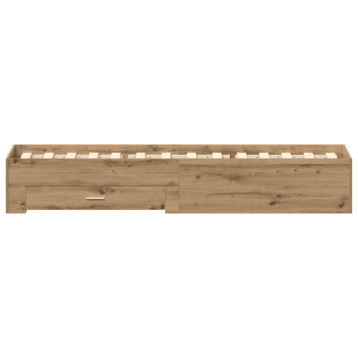 Estrutura de cama de solteiro para adultos com gaveta Carvalho Artesanal 90 x 190 cm