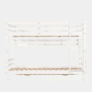 Beliche 90x200 cm - Cama extensível com rodas, prateleiras, estrutura estável - Branco