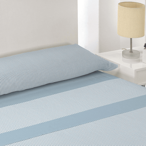 Jogo de Lençóis de 90 cm Adrel Blue em Microfibra Respirável Donegal Collections