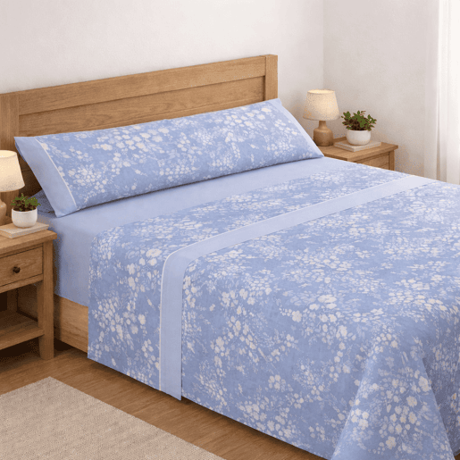 Jogo de Lençóis 105cm 144 Fios Arami Blue (3 Peças) Donegal Collections