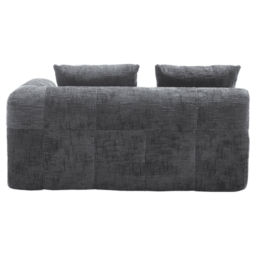 Sofá confortável de 2 lugares - Sem montagem, com almofada, bolsos laterais, cinzento