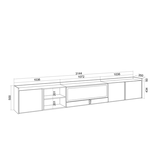 Móvel de TV, Muito espaço de arrumação, 315x35x50cm, Para televisores até 80, Lareira eléctrica XXL, LED, Estilo moderno, Preto e Carvalho Móvel de TV, Muito espaço de arrumação, 315x35x50cm, Para televisores até 80, Lareira eléctrica XXL, LED, Estilo moderno, Preto e Carvalho