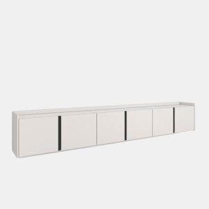 Móvel de TV, Muito espaço de arrumação, 309x35x50cm, Para televisores até 80, Suspensos, Estilo moderno, Bege