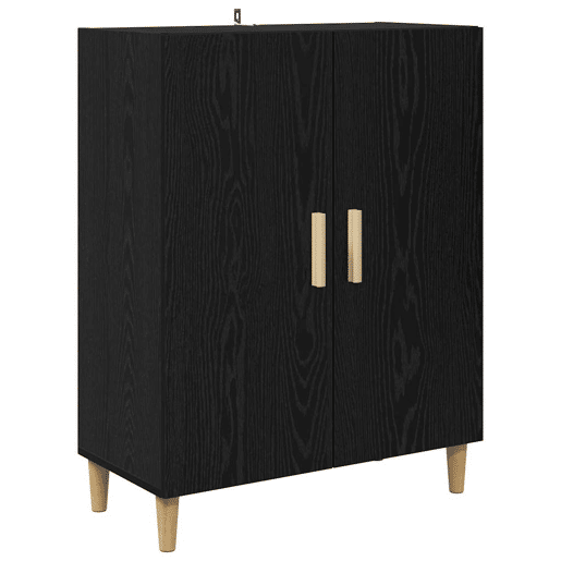 Aparador - Bufete - Móvel de apoio Carvalho Preto 69,5 x 32,5 x 180 cm Madeira processada pt1587