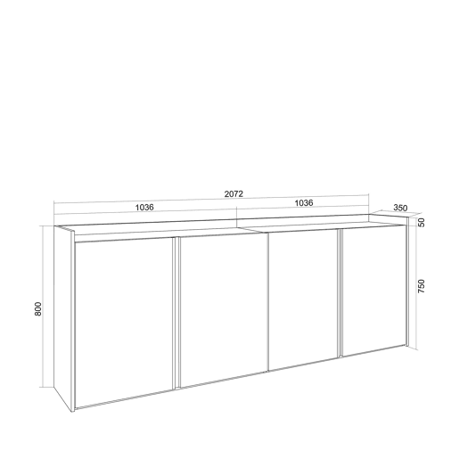 Aparador sala de jantar, Sala, Cozinha, Entrada, TV, 207x35x80cm, 4 Portas, LED, Estilo moderno, Branco e Carvalho soft Aparador sala de jantar, Sala, Cozinha, Entrada, TV, 207x35x80cm, 4 Portas, LED, Estilo moderno, Branco e Carvalho soft