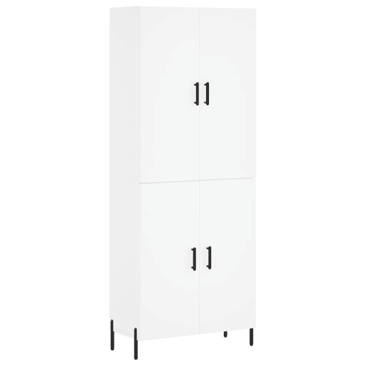 Armário alto - Bufete - Móvel de apoio 69,5x34x180 cm derivados de madeira branco pt647