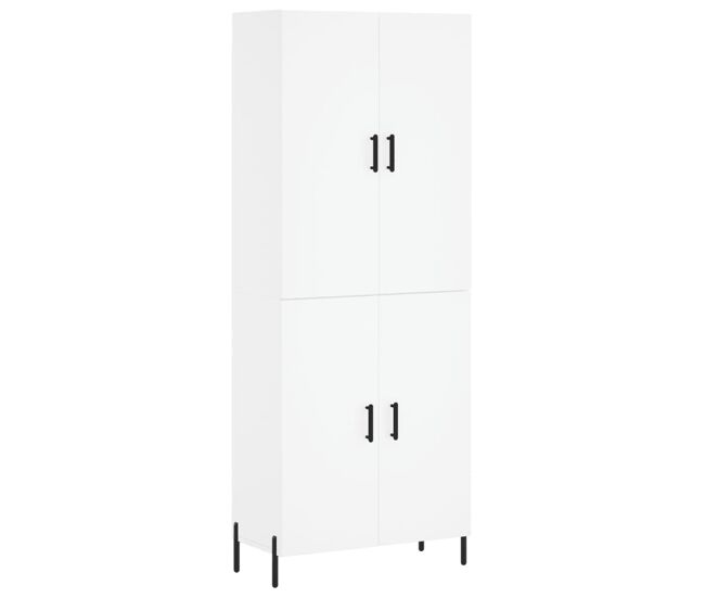 Aparador alto - mueble de almacenamiento madera contrachapada blanco 69,5x34x180 cm es647