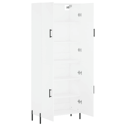 Armário alto - Bufete - Móvel de apoio 69,5x34x180 cm derivados de madeira branco pt647