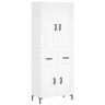 Armário alto - Bufete - Móvel de apoio 69,5x34x180 cm derivados de madeira branco pt729