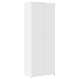 Armário alto - Bufete - Móvel de apoio 70x42,5x185 cm derivados de madeira branco pt1237