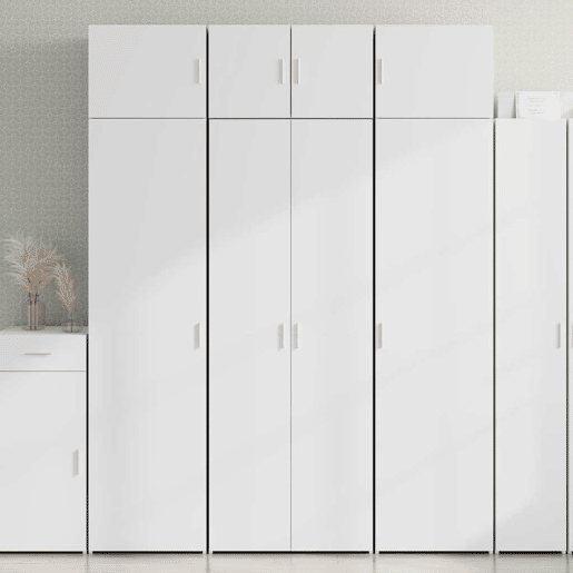 Armário alto - Bufete - Móvel de apoio 70x42,5x185 cm derivados de madeira branco pt1237