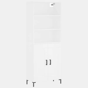 Armário alto - Bufete - Móvel de apoio 69,5x34x180 cm derivados de madeira branco pt641