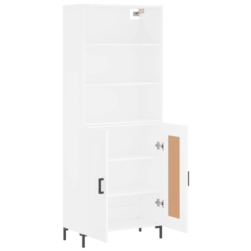 Armário alto - Bufete - Móvel de apoio 69,5x34x180 cm derivados de madeira branco pt641