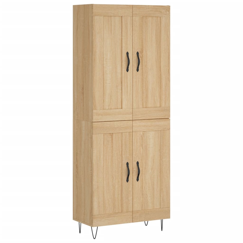 Aparador alto - Mueble de almacenamiento 69 Madera Clara