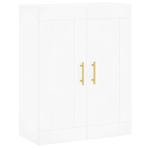 Armário alto - Bufete - Móvel de apoio 69,5x34x180 cm derivados de madeira branco pt728
