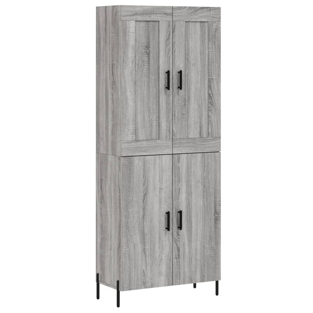 Aparador alto - Mueble de almacenamiento 2 pcs 69 Roble/ Gris