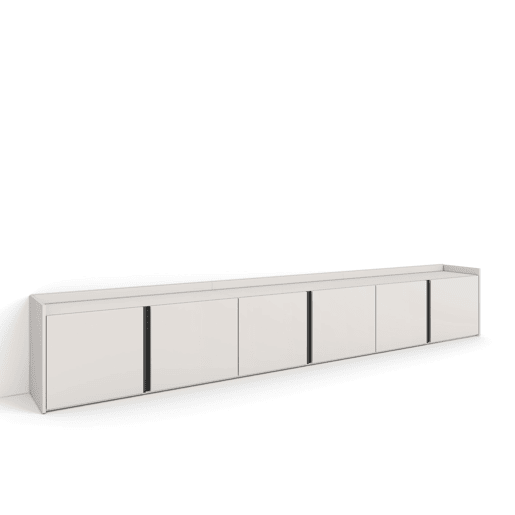 Móvel de TV, Muito espaço de arrumação, 309x35x50cm, Para televisores até 80, Estante para TV, Estilo moderno, Bege