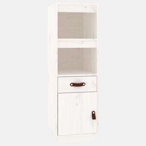 Armário alto - Bufete - Móvel de apoio 34x40x108,5 cm pinho maciço branco pt1499