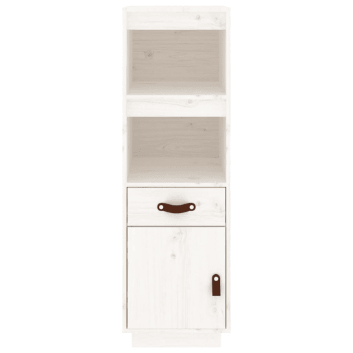 Armário alto - Bufete - Móvel de apoio 34x40x108,5 cm pinho maciço branco pt1499