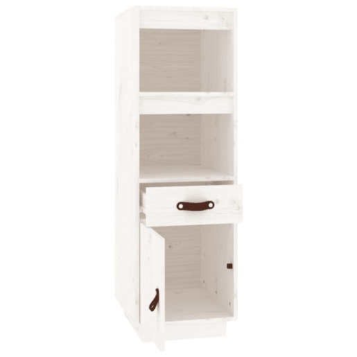 Armário alto - Bufete - Móvel de apoio 34x40x108,5 cm pinho maciço branco pt1499