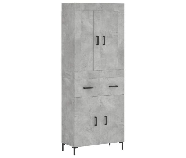 Aparador alto - mueble de almacenamiento madera contrachapada gris hormigón 69,5x34x180 cm es972