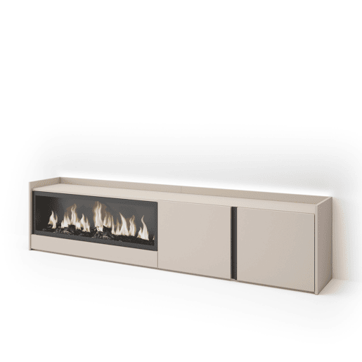 Móvel de TV, Muito espaço de arrumação, 212x35x50cm, Para televisores até 80, Lareira eléctrica XXL, LED, Estilo moderno, Bege Móvel de TV, Muito espaço de arrumação, 212x35x50cm, Para televisores até 80, Lareira eléctrica XXL, LED, Estilo moderno, Bege