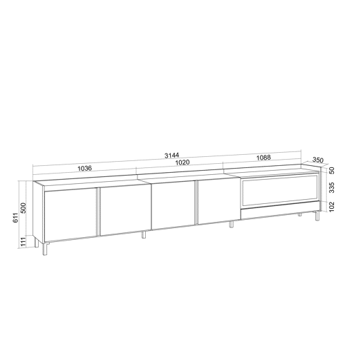 Móvel de TV, Muito espaço de arrumação, 315x35x61cm, Para televisores até 80, Lareira eléctrica XXL, Design industrial, LED, Estilo moderno, Branco e Carvalho soft Móvel de TV, Muito espaço de arrumação, 315x35x61cm, Para televisores até 80, Lareira eléctrica XXL, Design industrial, LED, Estilo moderno, Branco e Carvalho soft