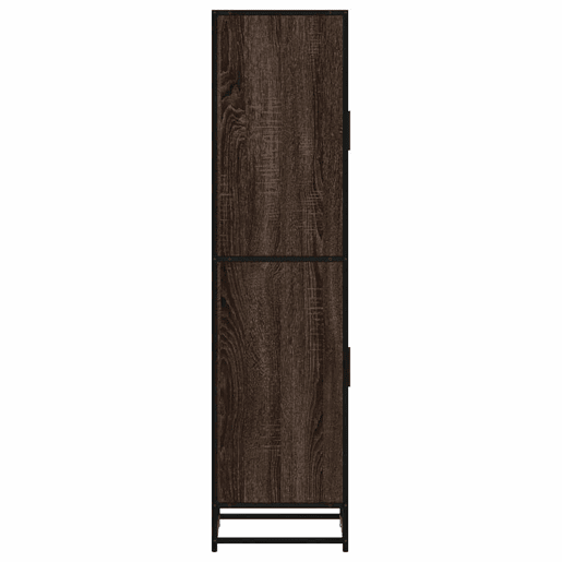 Armário alto - Bufete - Móvel de apoio 35,5x35x139 cm madeira e metal carvalho castanho pt1475