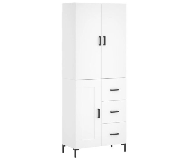 Aparador alto - mueble de almacenamiento madera contrachapada blanco 69,5x34x180 cm es666
