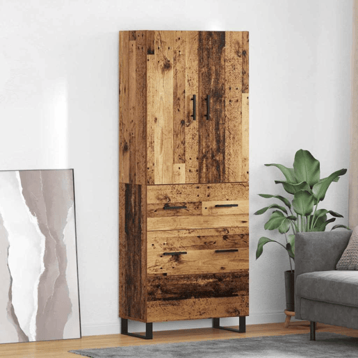 Aparador - Bufete - Móvel de apoio com gaveta 2 pcs Madeira Antiga 69,5 x 34 x 180 cm pt143