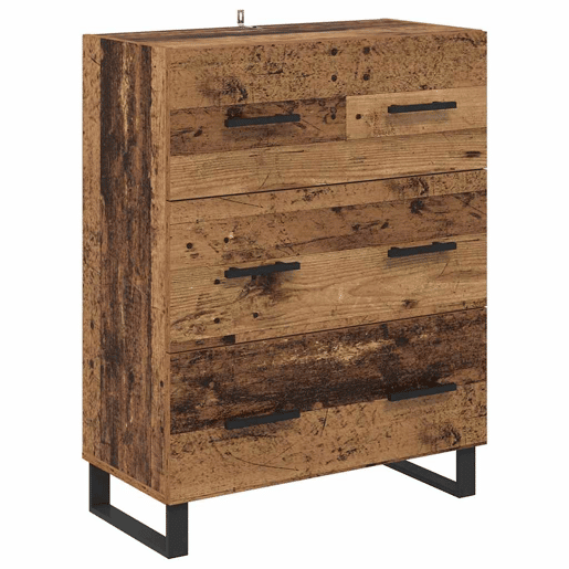 Aparador - Bufete - Móvel de apoio com gaveta 2 pcs Madeira Antiga 69,5 x 34 x 180 cm pt143