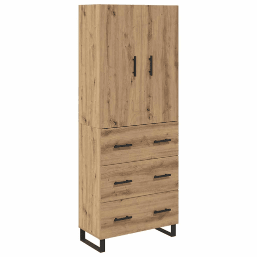 Aparador - Bufete - Móvel de apoio com gaveta 2 pcs Carvalho Artesanal 69,5 x 34 x 180 cm pt199