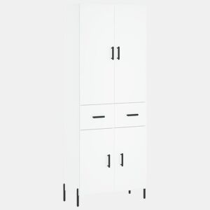Armário alto - Bufete - Móvel de apoio 69,5x34x180 cm derivados de madeira branco pt677