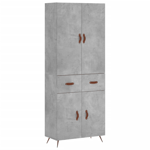 Armário alto - Bufete - Móvel de apoio 69,5x34x180 cm derivados de madeira cinza cimento pt922 Armário alto - Bufete - Móvel de apoio 69,5x34x180 cm derivados de madeira cinza cimento pt922