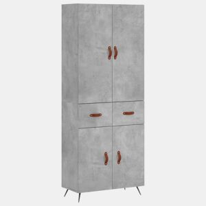 Armário alto - Bufete - Móvel de apoio 69,5x34x180 cm derivados de madeira cinza cimento pt922