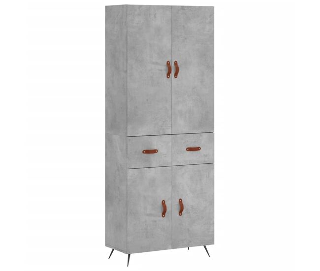 Aparador alto - mueble de almacenamiento madera contrachapada gris hormigón 69,5x34x180 cm es922