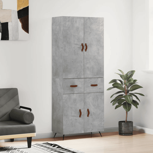 Armário alto - Bufete - Móvel de apoio 69,5x34x180 cm derivados de madeira cinza cimento pt922 Armário alto - Bufete - Móvel de apoio 69,5x34x180 cm derivados de madeira cinza cimento pt922